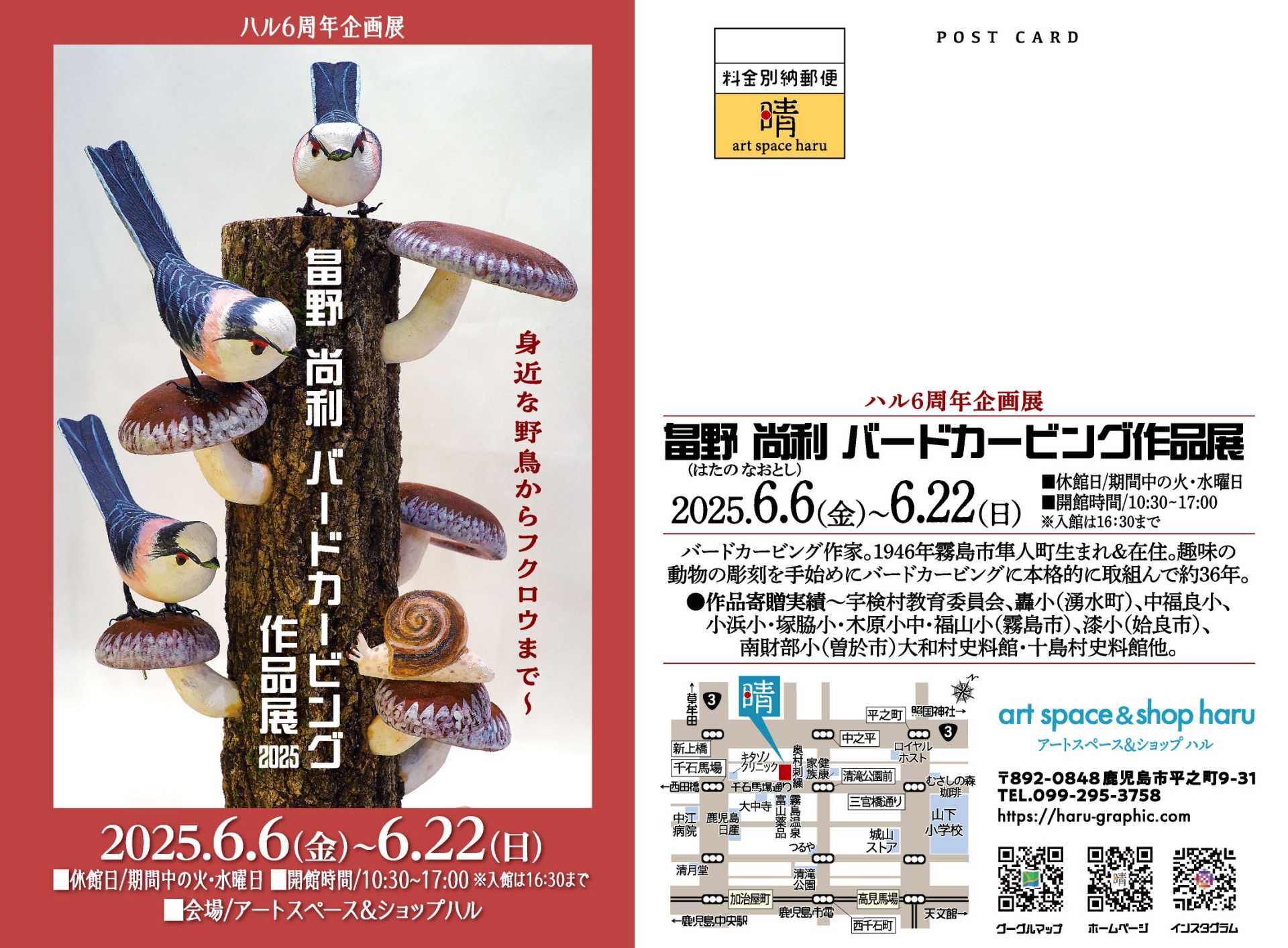 ハル企画展    野鳥の森へようこそ〜畠野尚利2025 バードカービング展