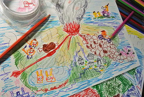 KCIC WORKSHOP ゲストアーティストプログラム vol.1「親子制作・桜島の地図絵本をつくろう!!」(講師アーティスト:さめしまことえ) 参加者募集